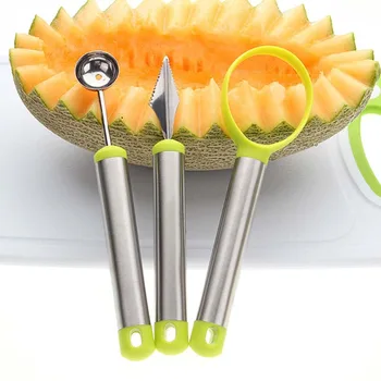 

Meijuner Melon Scoops Ballers Kitchen Tools Garnishes Fruits Tools Watermelon Spoon 3 piece Fruit Platter Tool Set For Home