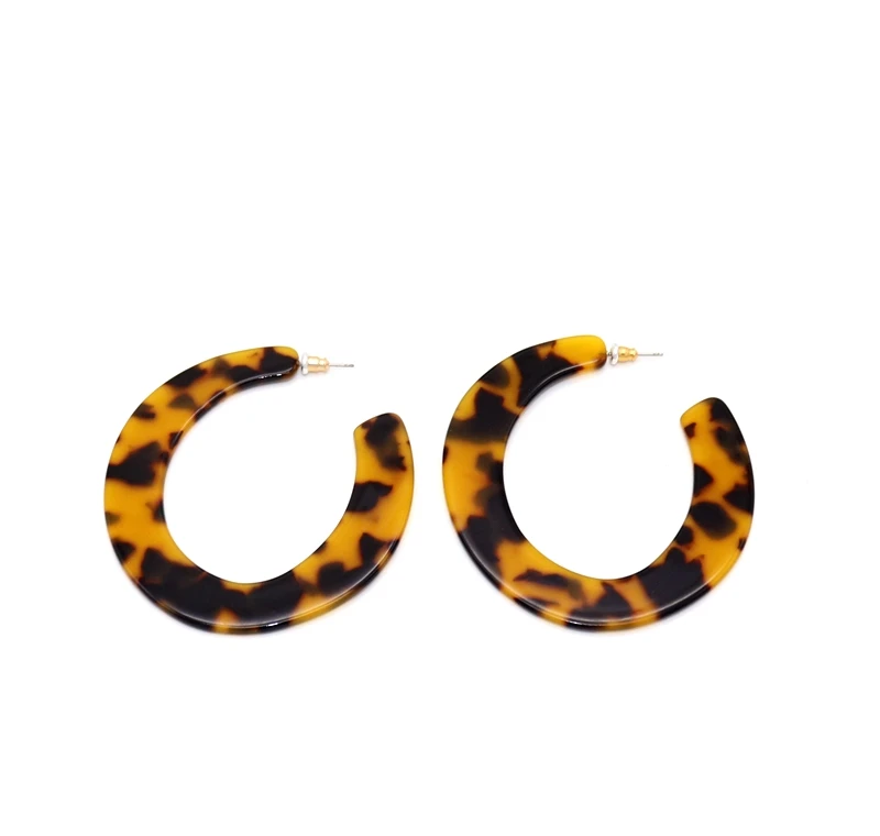 Fashin Huge Flat Leopard Irrugular Circle Drop Earrings for Women | Украшения и аксессуары