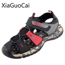 Большой Размеры дышащая Водонепроницаемый мужские сандалии Повседневное с постепенным увеличением Пляжная мода, мужские сандалии на плоской резиновой подошве; сандалии X6 35