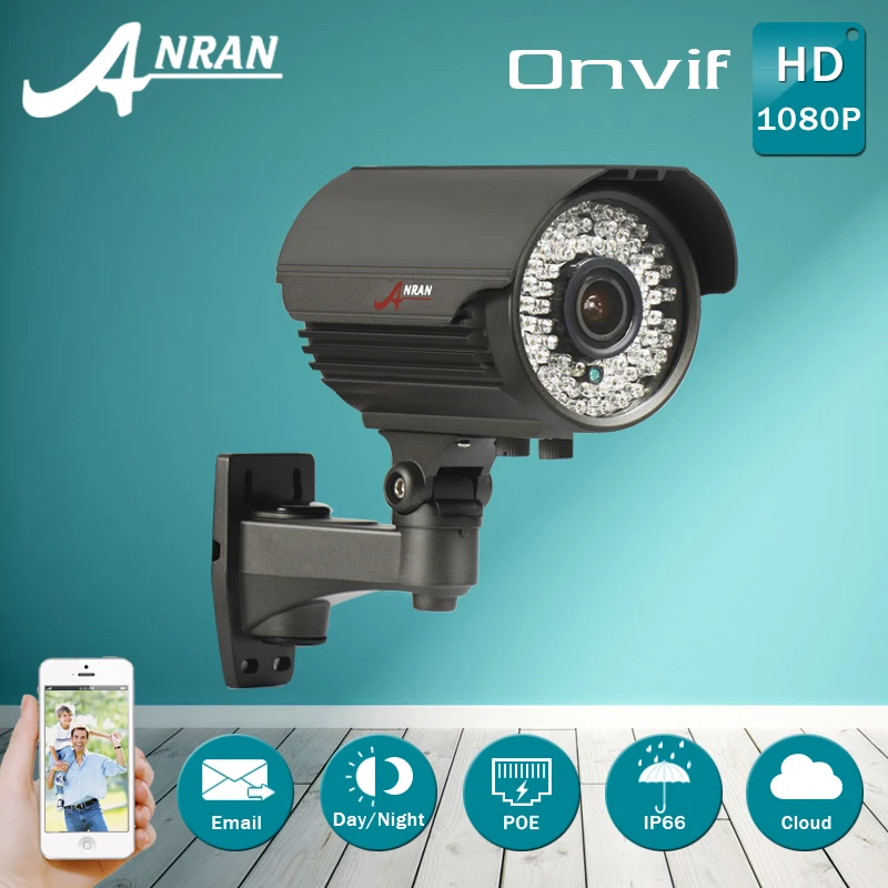 POE 1920*1080 Sony Sensor HD 78IR Outdoor Varifocal Lens 2.8-12mm Onvif Network IP Camera&Security Survillance Camera Mobile APP