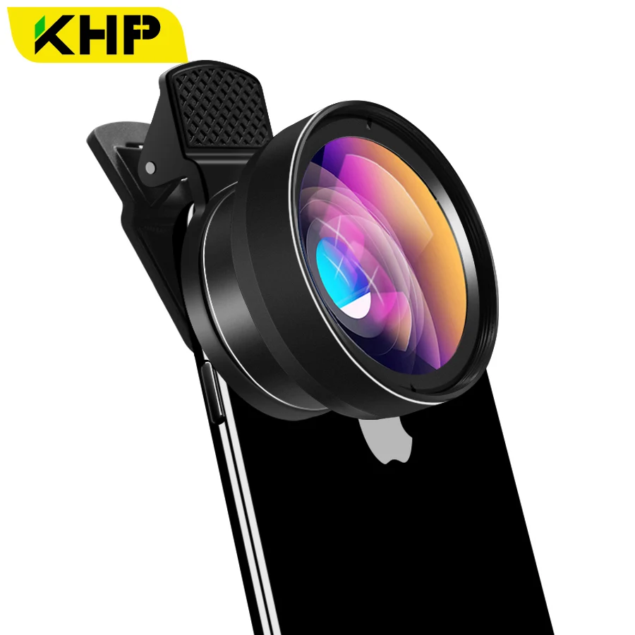 

KHP Mobile Phone Lens For Phone Camera Lens Cell Smart 0.45X Wide Angle 12.5X Micro Lens For iPhone X 8 7 Sony Xiaomi Cellphoone