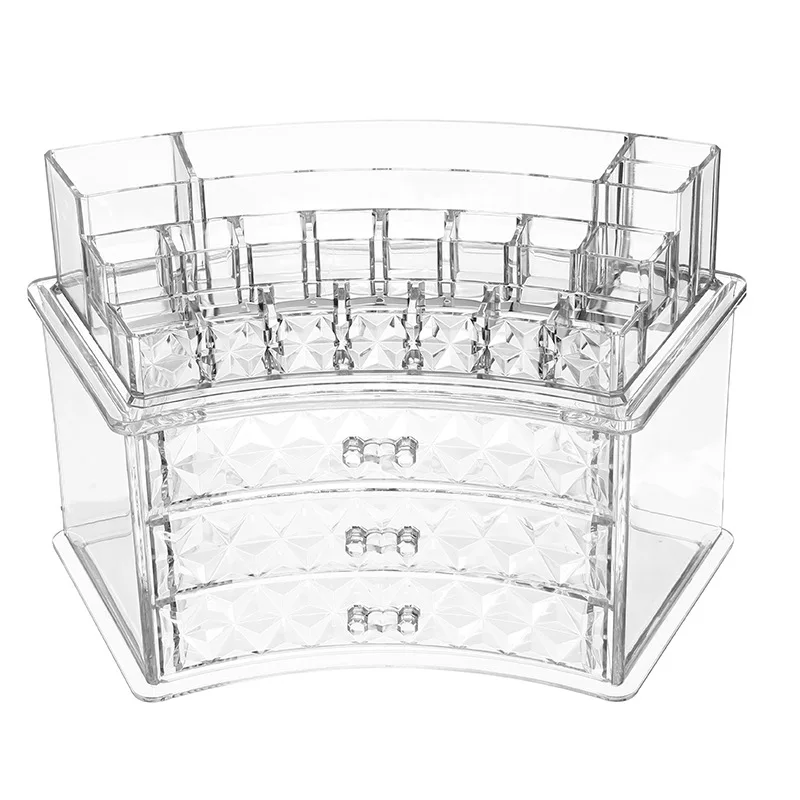 Прозрачная акриловая коробка для хранения ювелирных изделий для женщин домашняя косметика для ухода за кожей Органайзер настольная помада ящик для хранения ювелирных изделий
