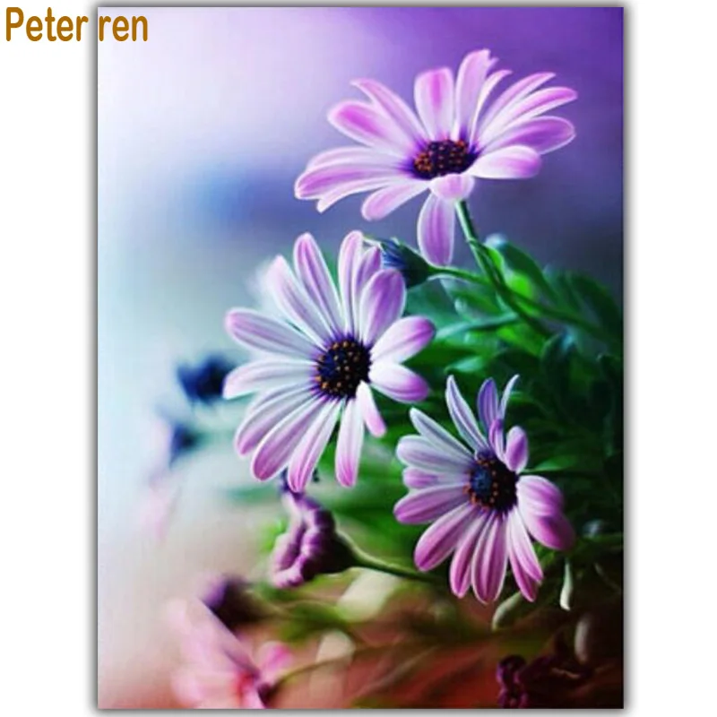 

Pink chrysanthemum handcraft bead embroidery diamond painting full rhinestones diy crafts 5D square mosaic diamond embroidery