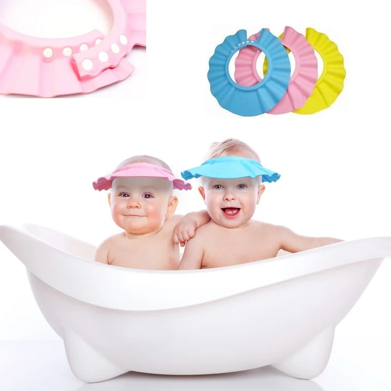 

Cute New Safe Baby Kid Children Shower Bathing protector shampoo Cap Hat Shield 1pc