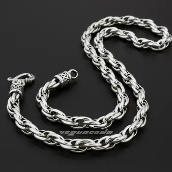 

Solid 925 Sterling Silver Fashion Necklace Mens Biker Rocker Punk 8K007