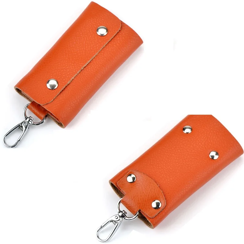 Натуральная кожа кошельки для ключей женские чехлы для ключей на застежке чехол для ключей сумка для мужчин ключница органайзер для ключей с заклепками дизайн