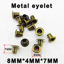 100PCS 8*7*4MM Bronze tone METAL EYELETS garment button BRAND sewing clothes accessory buttons ROUND ME-026p