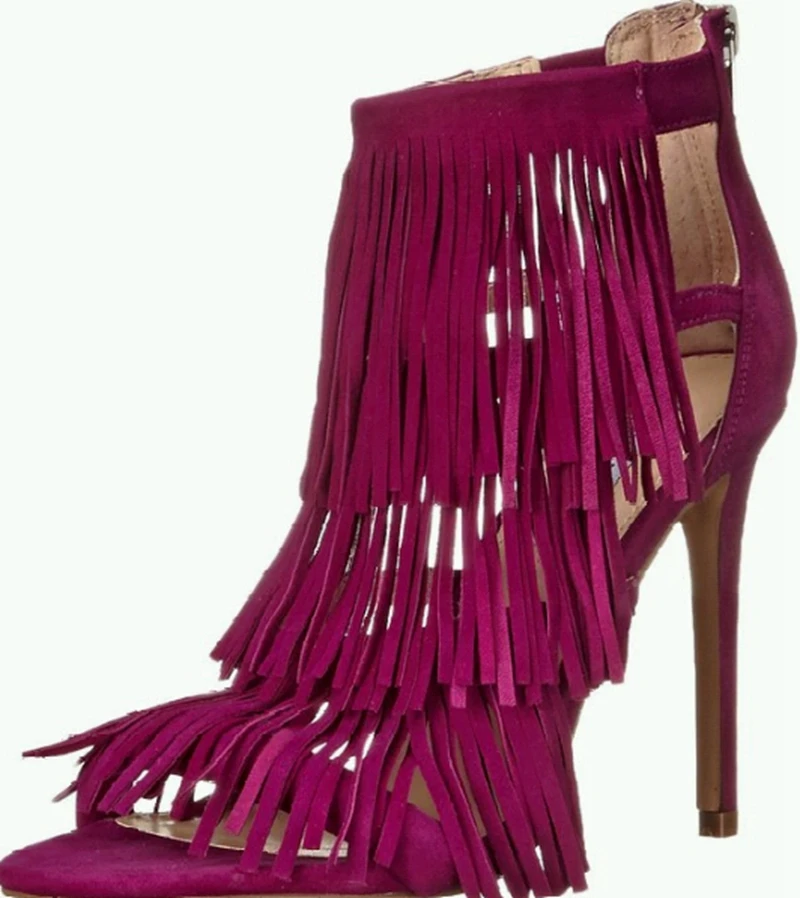 tassel high heel sandals