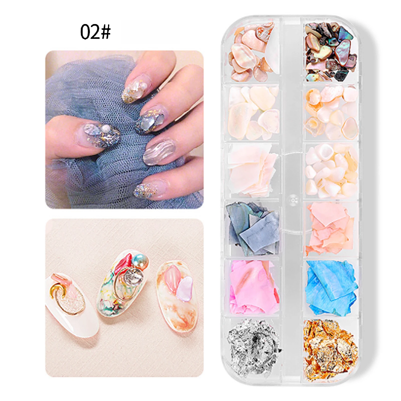 12 цветов abalone shell Ломтики Золотой серебряной фольги стикер Shimme rnail art decoration набор акриловые материалы для маникюра инструмент для маникюра