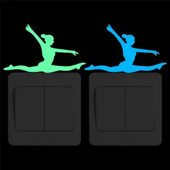 

Luminous Gymnast Vinyl Switch Sticker Fashion Sport Glow in the Dark Wall Decal for Children Bedroom DIY Decoration Home Decor
