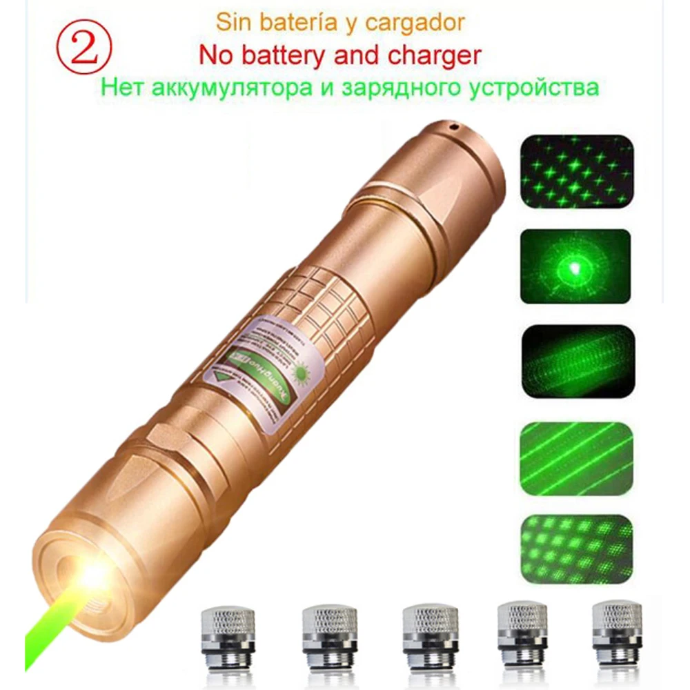 laser pointer hunting green lazer high power tactical Laser sight Pen 303 Burning laserpen Powerful laserpointer flashlight - Цвет: Золотой