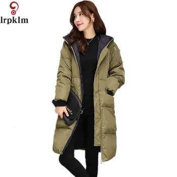 

2017 New Winter Long Jacket Warm Overcoat Loose Outerwear Comfortable High Quality Cold Proof Coat Cotton Hooded Cape LZ055