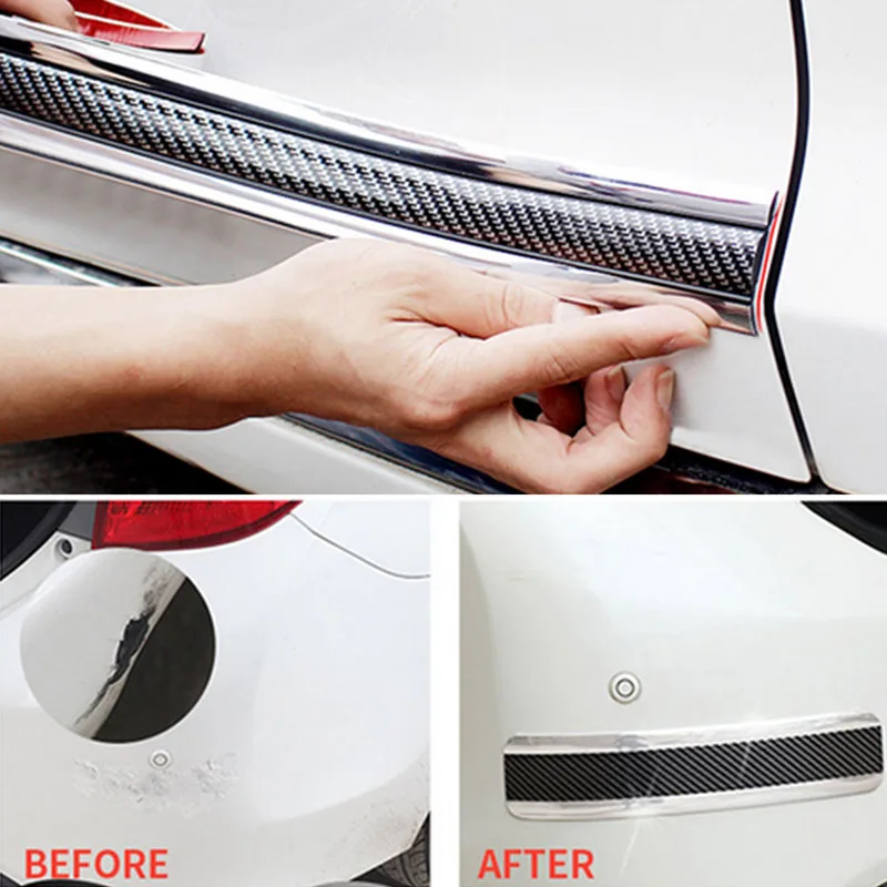 Порог против столкновений полоса бампер крыло 1 рулонные наклейки аксессуары Замена 7 см* 1 м углеродное волокно вид