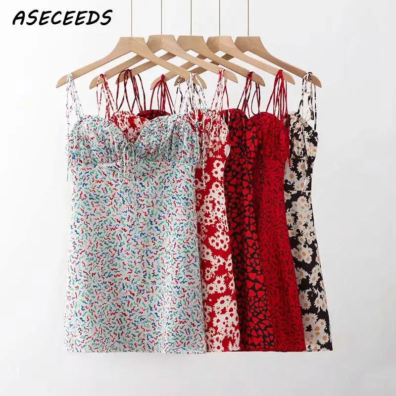 Tanie Letnia sukienka damska koronka w stylu vintage up sukienka na plażę 2019 boho elegancki kwiatowy sexy cami mini sukienka Kwaii koreańskie ubrania vestidos