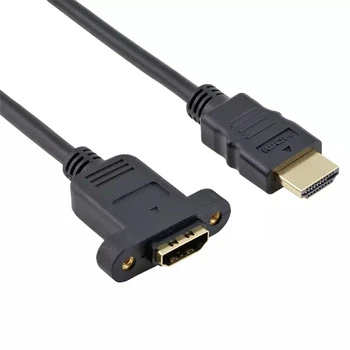

1pcs 30cm 60cm 1m 1.5m Gold Plated HDMI Extension Cable Male to Female With Screw Panel Mount V1.4 For 1080PPSP HDTV