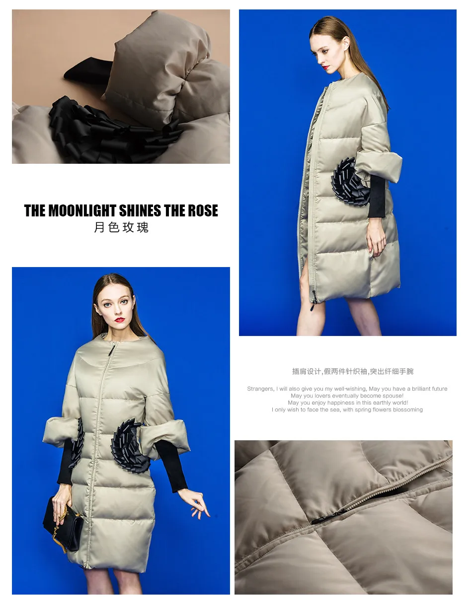 Зимняя куртка женское пуховое пальто 90% утиный пух тонкая верхняя одежда длинное пальто плюс размер пуховая парка женские зимние куртки и пальто