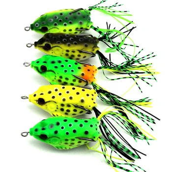 

1Pcs Soft Plastic Bait Tube Fishing Lures Frog Topwater Toad Ray Lure Sharp Hooks 5.5cm/12.1g Artificial Soft Bait Fishing Tools