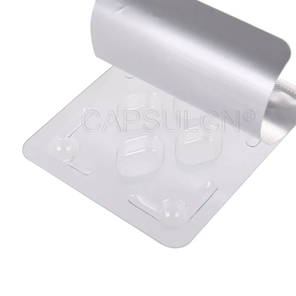 CapsulCN, 1000 шт/картонная блистерная упаковка с 4 отверстиями, блистерный упаковочный лист для 70*53 мм таблеток