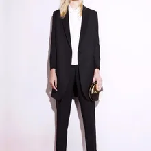 2 шт по индивидуальному заказу свободная длинная куртка брючный костюм Мода Повседневное женские зауженное пальто впору женские офисные Блейзер одежда для отдыха