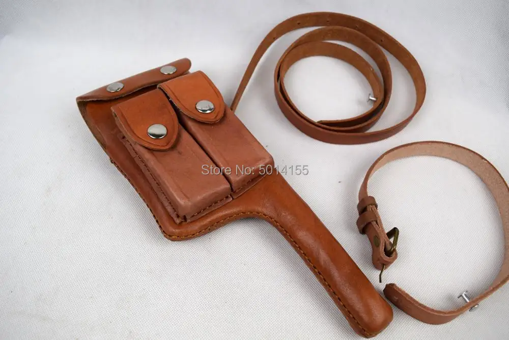 Cosplay  German  C96 Broomhandle Leather Holster W Straps 4