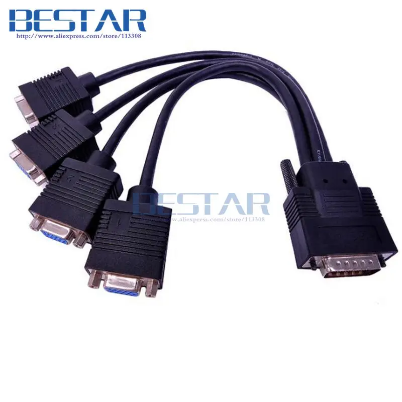 (50 шт./лот) cfh60 60pin мужчина к VGA HD 15pin x 4 VGA * 4 Женский переходник Кабель для dms599 lfh60 Графика DMS 59