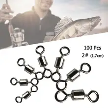 100 шт. шариковый Вертлюг одноцветное кольца рыбы разъем круглый 8 форма глаз Роллинг Вертлюги Rig море Карп Рыбалка инструменты Multi размеры 2