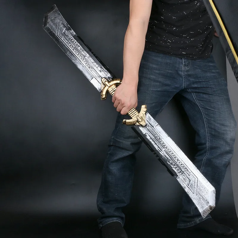 

22Inches Avengers: Endgame Megamind Thanos PU Double-edged Sword Weapon Props 1:1 Simulation Rubber Cosplay Toys OPP D227