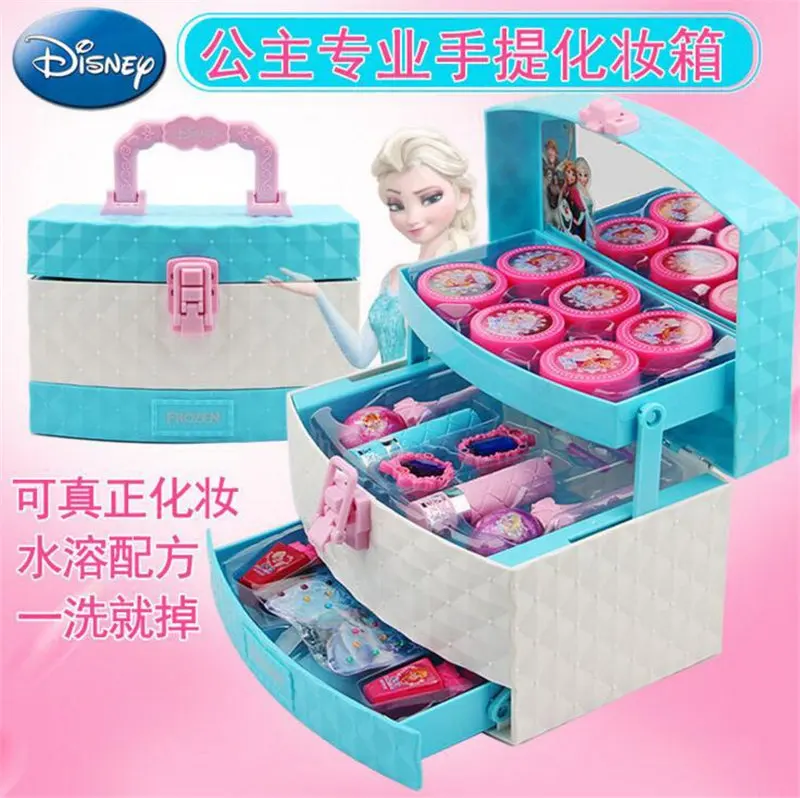 Замороженный детский косметический набор принцессы макияж коробка представление Нетоксичная губная помада для девочек игровой дом игрушки