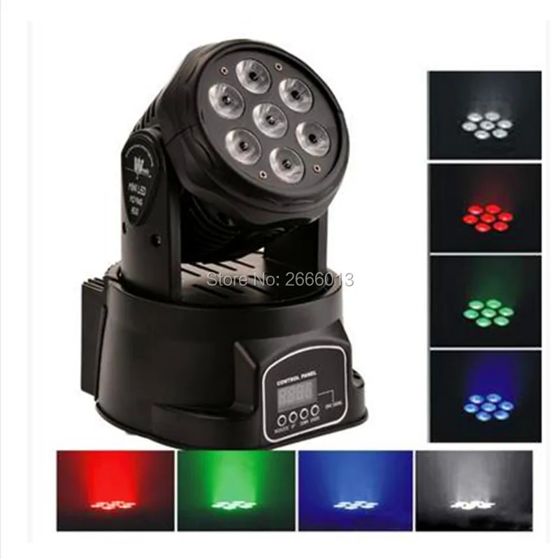 

Factory Sale 7x12W DJ lighting Full Color RGBW Moving Head DMX512 Stage Effect Light LED Wash Beam Light Disco Party KTV Lights
