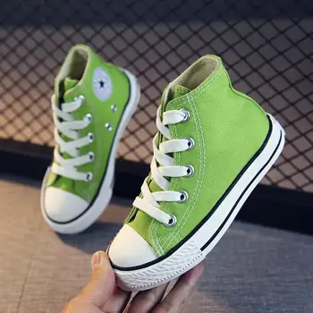 

Children Canvas Shoes Girls Sneakers High Boys Shoes Breathble 2019 Spring Autumn New Fashion Small Kids Casual Shoes Toddler