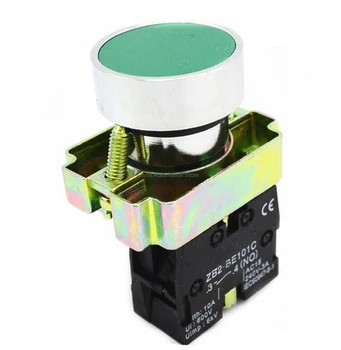 

5X 22mm Panel Mounted AC 240V 3A SPST NO Momentary Push Button Switch Green