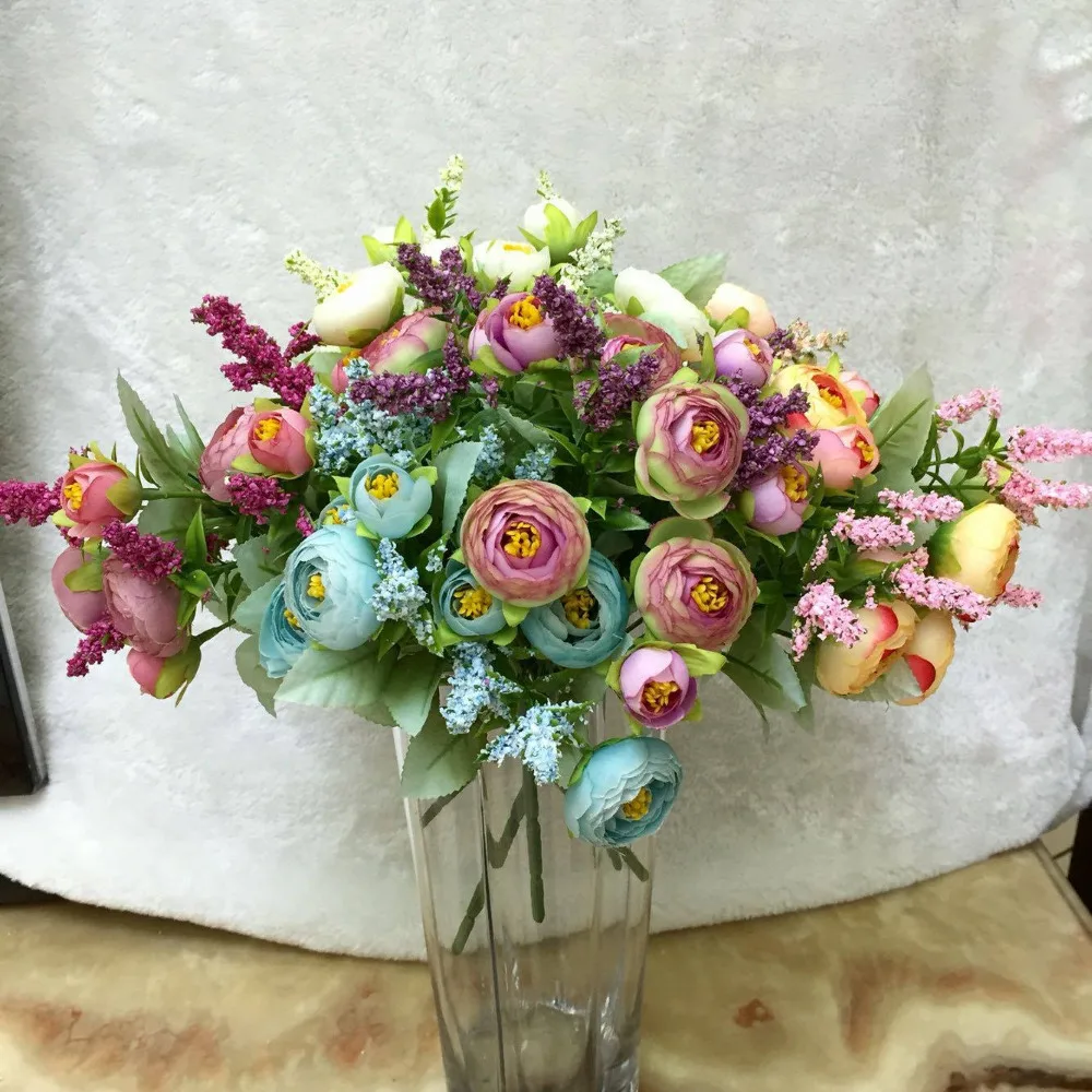 

Silk Flower Artificial Flowers Jasmine Photo Photography Props Wedding Home Party Decoration 1 Bouquet