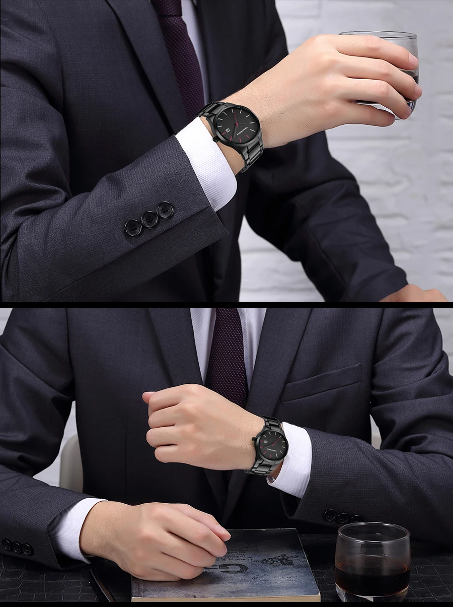 Мужские часы от ведущего бренда, роскошные модные черные спортивные наручные часы с отображением даты, мужские кварцевые часы, деловые часы, мужские часы