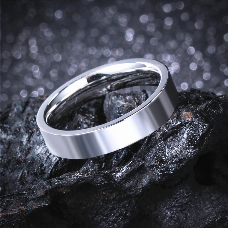 

Soul Men 6mm Polish Flat 316L Stainless Steel Rings Male Female Wedding Engagement Band Classic Style Big Size 5 to 15