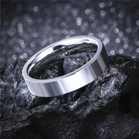 Soul Men 6mm Polish Flat 316L Stainless Steel Rings Male Female Wedding Engagement Band Classic Style Big Size 5 to 15 2