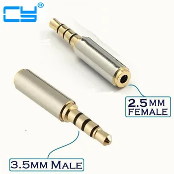 

100pcs/Lot Gold plated 3.5mm Male to 2.5mm Female For Audio Stereo Headphone Jack Adapter Converter Free shipping