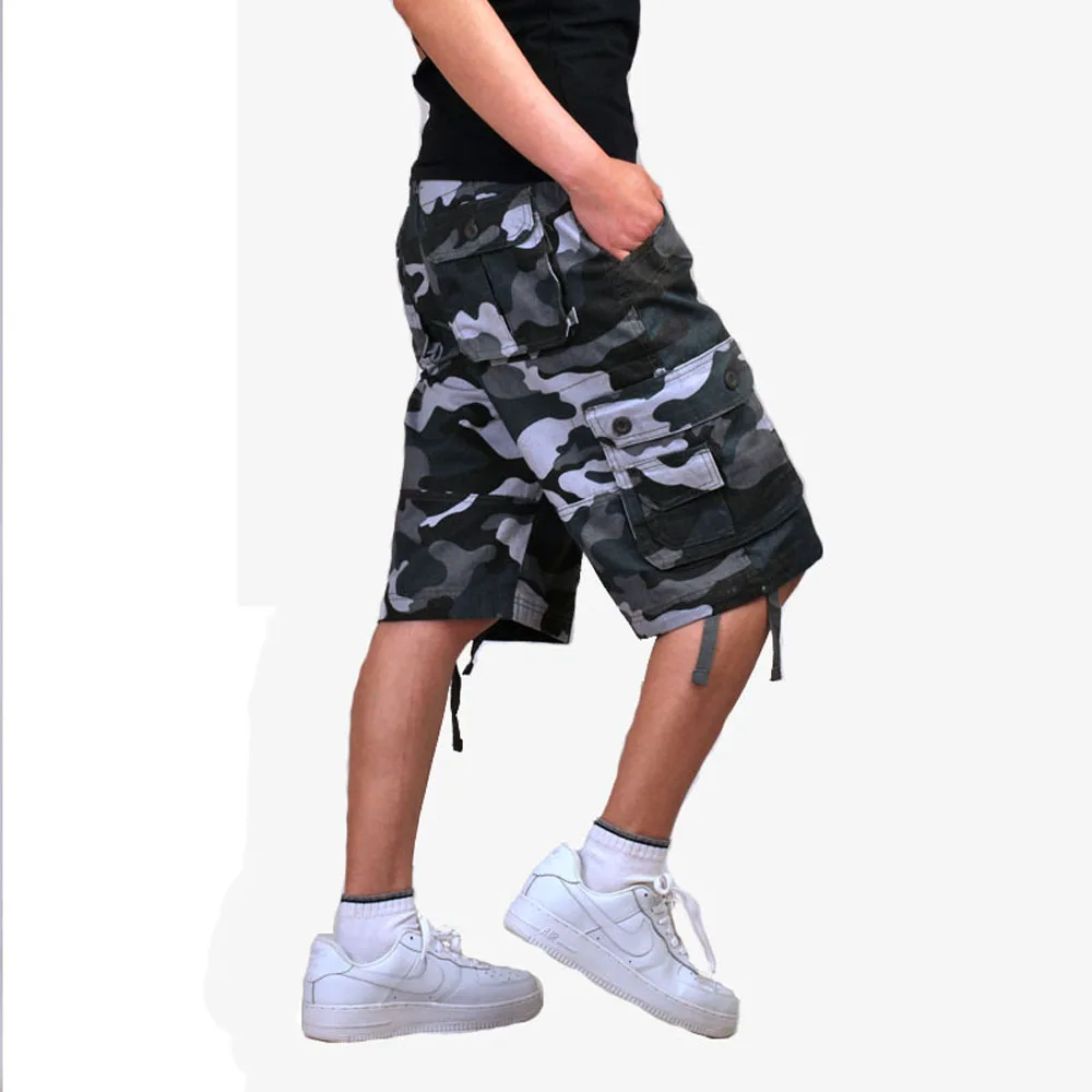 Летние военные мужские шорты Карго с несколькими карманами камуфляжные армейские тактические пляжные шорты мужские спортивные шорты для походов на открытом воздухе