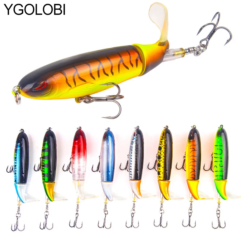 Whopper Fishing Lure 13G/10cm Topwater Rotating Tail saltwater fishing