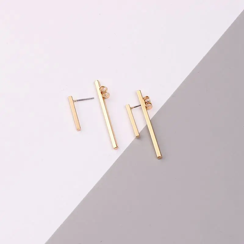 

FUNIQUE 2018 Minimalism Gold Silver Punk Simple Bar Earrings For Women Geometry Ear Drop Earrings Fine Jewelry Brincos Bijoux