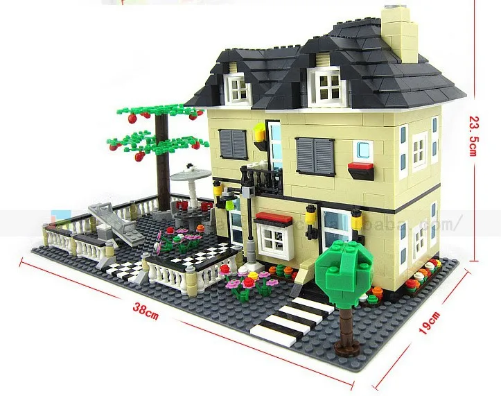 

34053 Super Large Villa Building Block Eductional Toys Structure Block Compatible With wange Brick Block Gift House Models