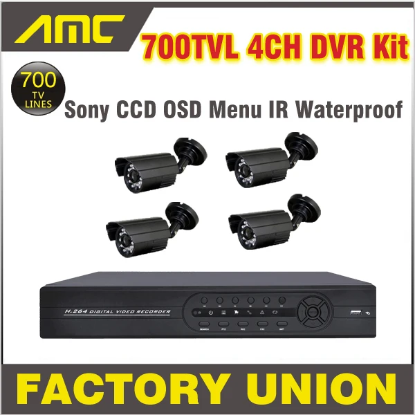 4ch CCTV System 700TVL 4Outdoor Camera DVR Security System CCTV Kit 4 Channel CCTV DVR System Video Surveillance System for Home