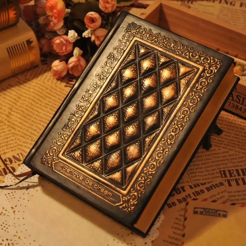 

diary vintage relief leather hard copy notepad note book 3021101 WJ-XXWJ298-