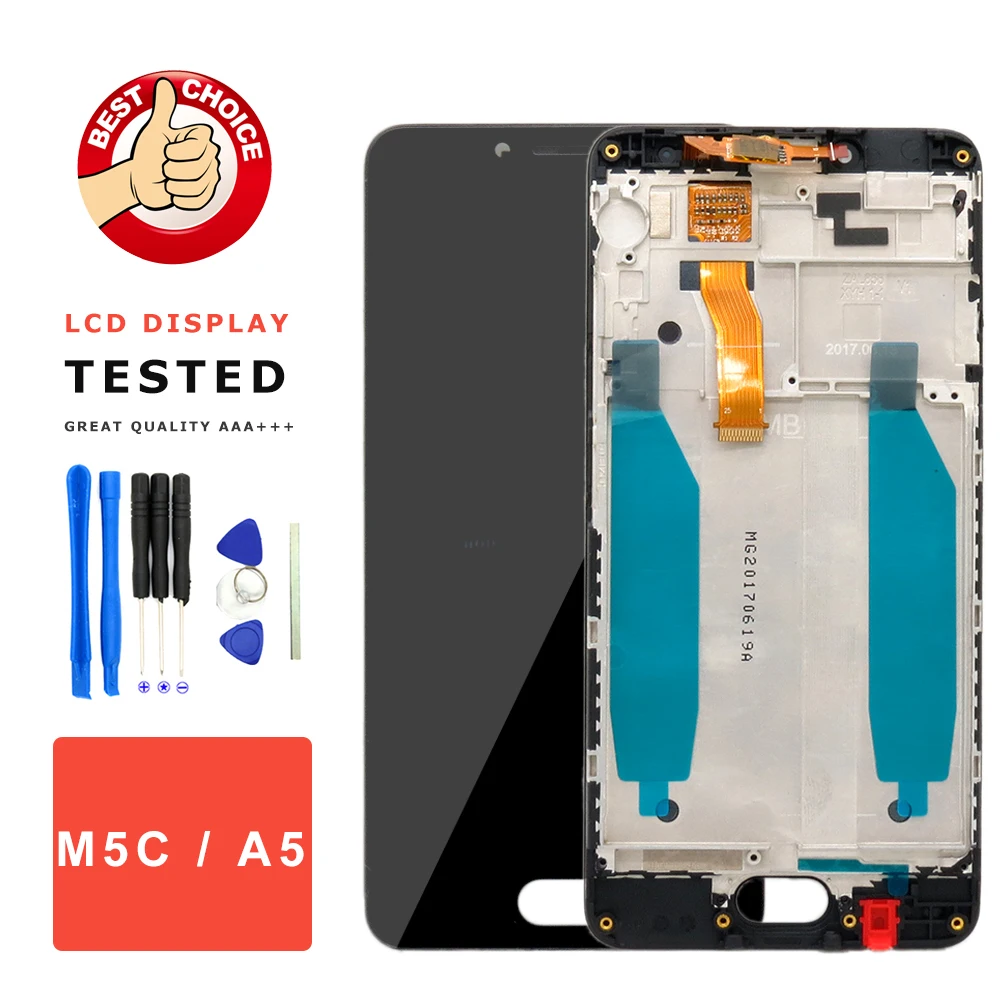 Цена Для Meizu M5C ЖК дисплей сенсорный экран с рамкой дигитайзер сборка Замена для Meizu M5C дисплей Meizu M5C экран M710h
