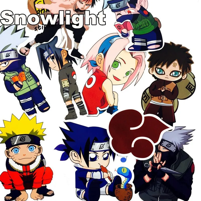 10pcs/lot Japan Anime Cartoon Naruto Stickers For Computer PS4  Phone Laptop TV Fridge Bicycle Waterproof Decal Sticker For Kids
