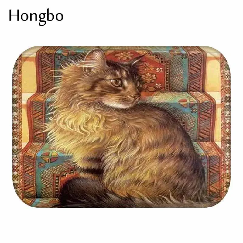 Hongbo Cat открытый вход Крытый ковер коврики коврик фланелевый Противоскользящий Ванная комната Кухня коврики 40x60 см - Цвет: 4