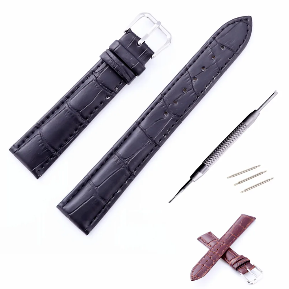 

18 19 20 21 22 24mm Genuine Leather Watch Band Strap Watchbands Womens Mens Sport Watches Belt Accessories For T035 T041