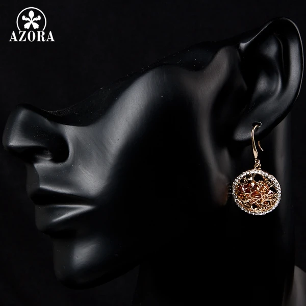 Серьги подвески золотого цвета с фианитами TE0047|drop earrings|earrings dropscolorful dropping earrings |