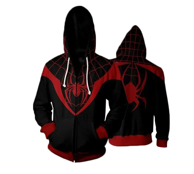 Новые зимние осенние новые толстовки Venom/Spinderman с 3D принтом, повседневный пуловер с длинными рукавами и капюшоном и карманом для мужчин, женские топы
