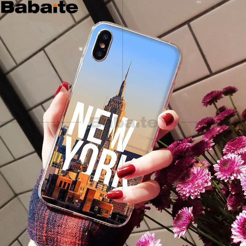 Babaite NYC Нью-Йорк городской пейзаж черный мягкий чехол для телефона Apple iPhone 8 7 6 6S Plus X XS MAX 5 5S SE XR Чехлы для мобильных телефонов