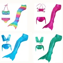 3Pcs set Baby Girls Kid Mermaid Tail Dress Bathing Suit Cosplay Bikini Swimsuit Costume Cloth Little